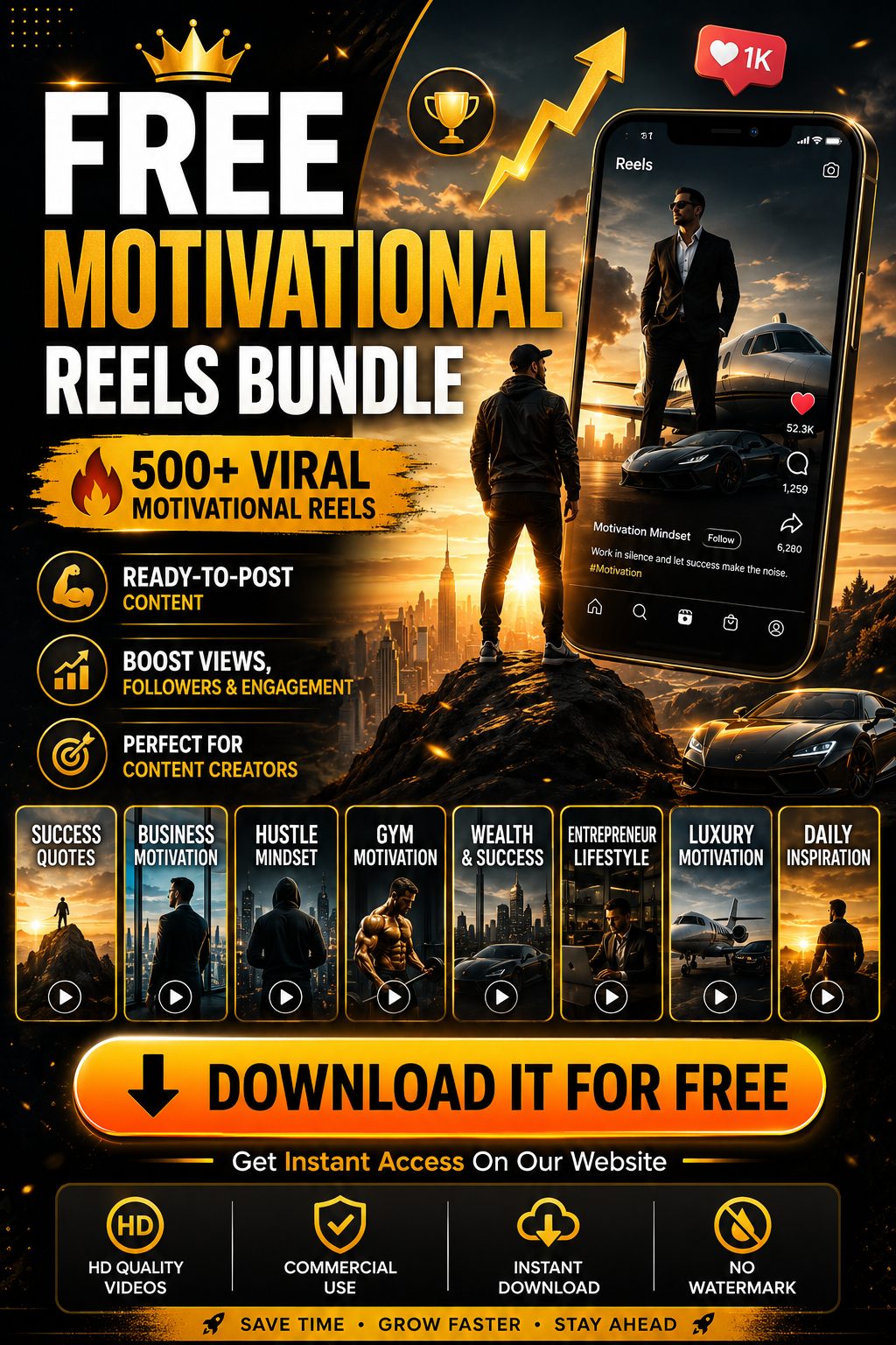 ๐ฅ FREE Motivational Reels Bundle โ 500+ Viral Videos