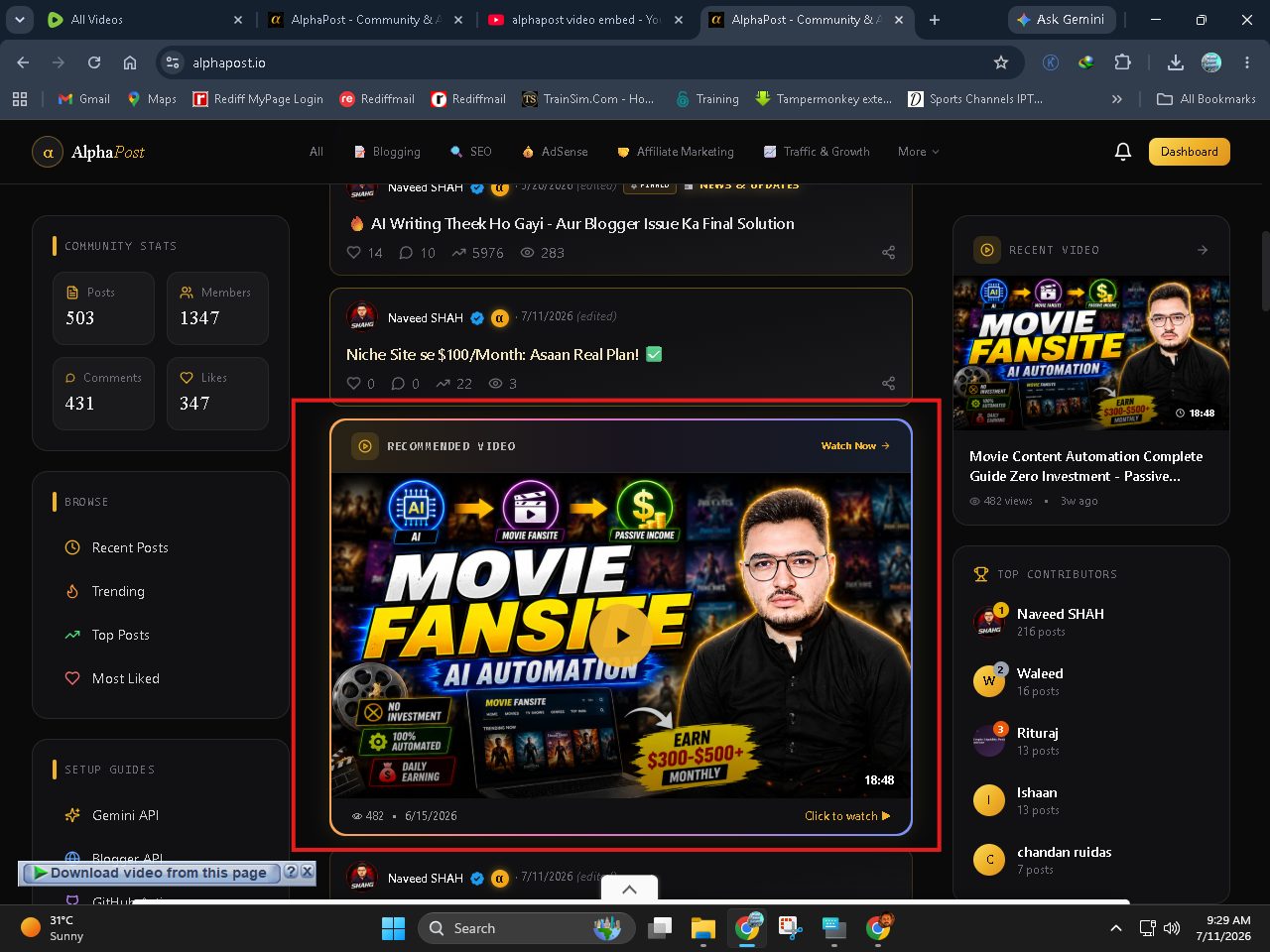 alphapost rumble video embed